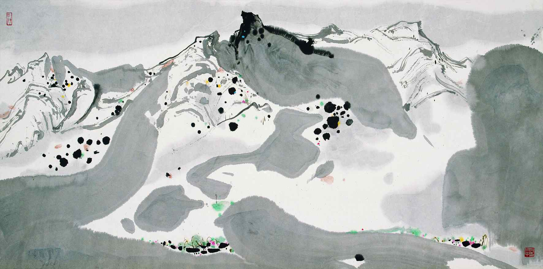 春雪（国画）  69×135厘米  1983年  吴冠中  中国美术馆藏