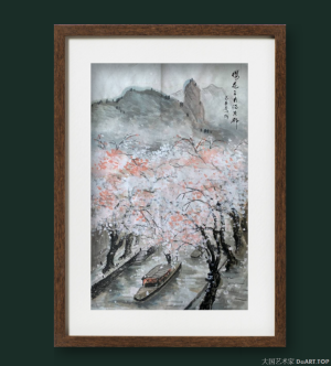 《樱花三月满京都》山水画 作者：陈顺耀