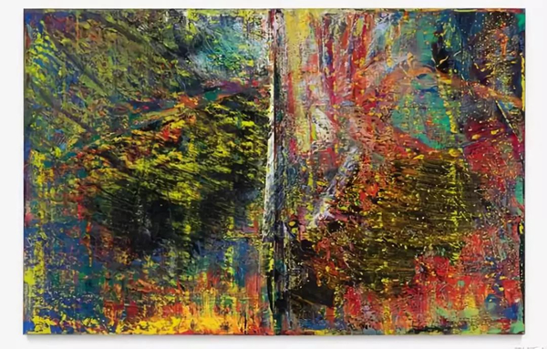▲纽约苏富比2018秋拍“当代艺术晚拍”，格哈德·里希特《抽象画》以3200万美元（折合人民币2.22亿元）成交