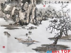 《两代人》 作者: 当代著名画家王涌泉