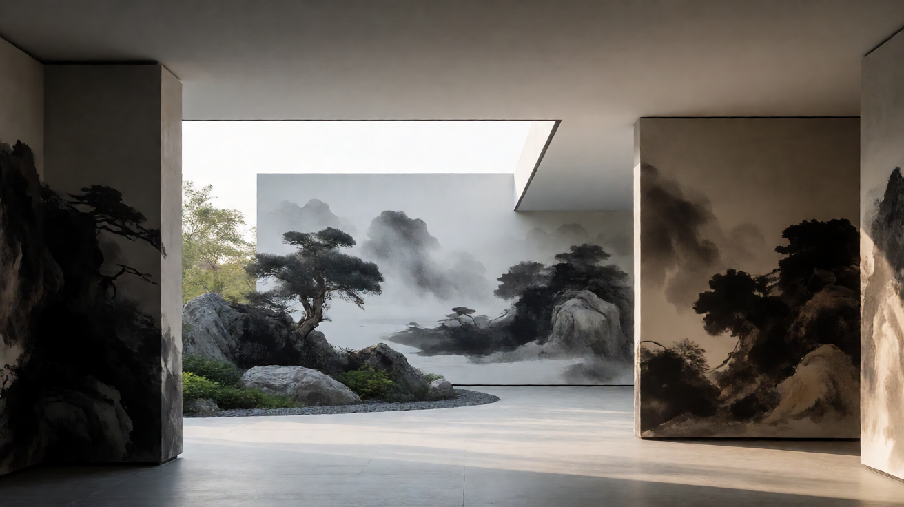 《山水画意:水墨艺术在当代建筑景观设计中的应