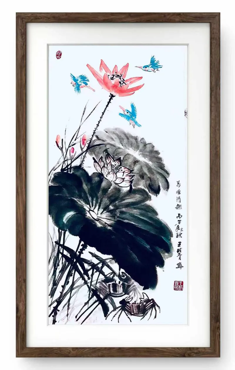 细览荷花,嫣红点碧